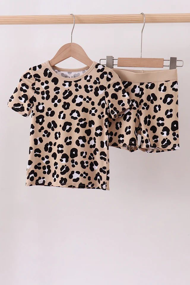Leopard Bamboo Pajama Short Set