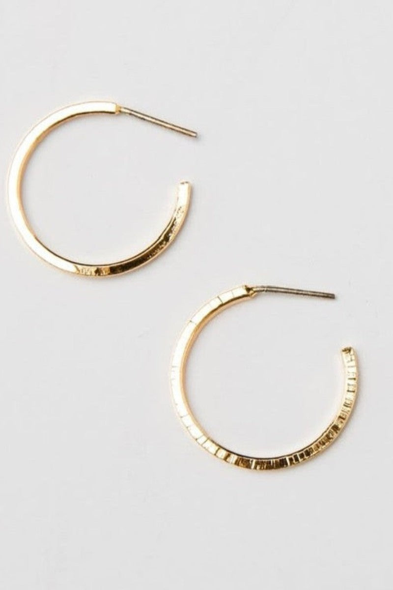 24k Gold Mini Thin Hammered Hoops
