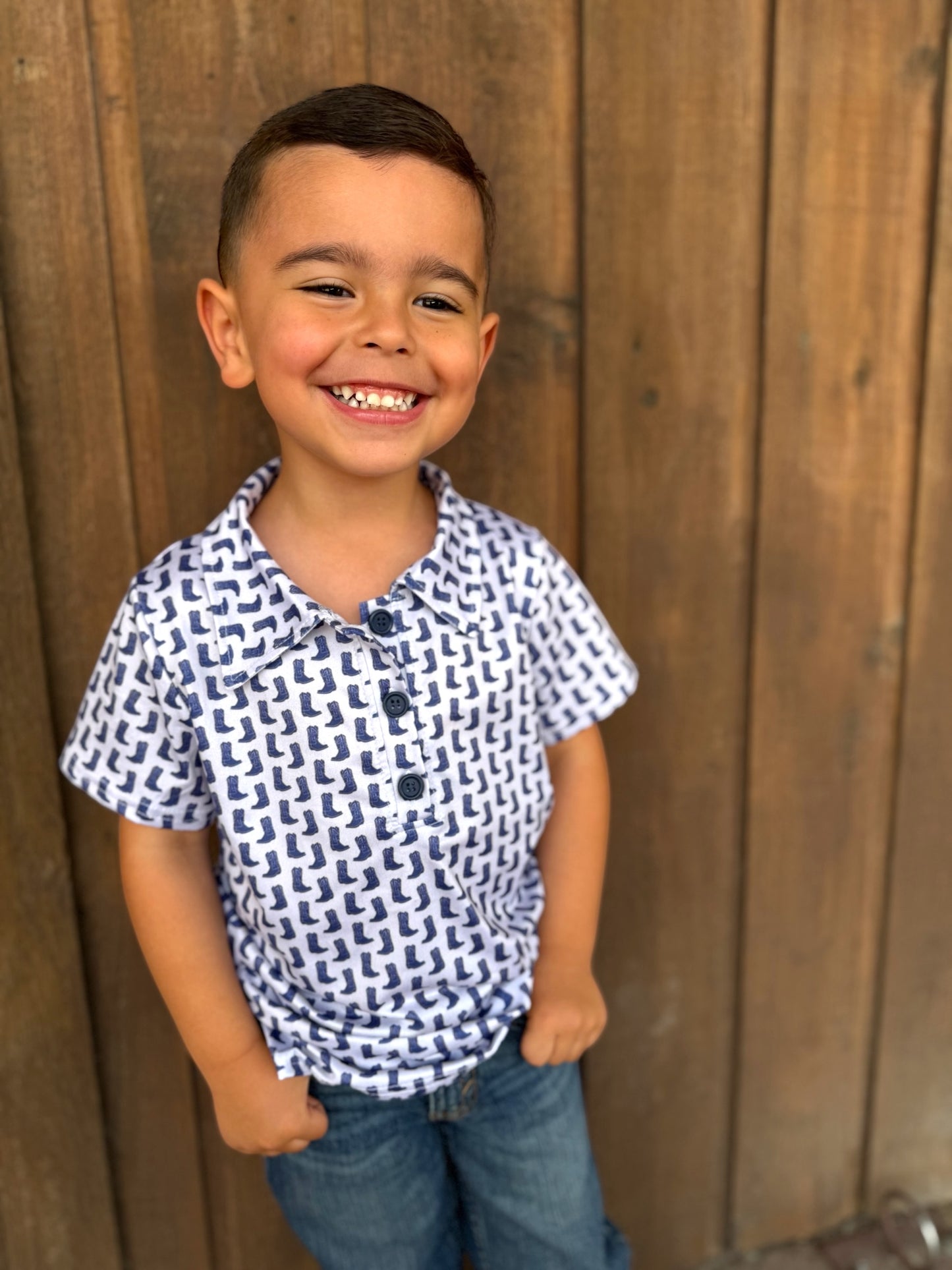 Boots Boy Collar Shirt