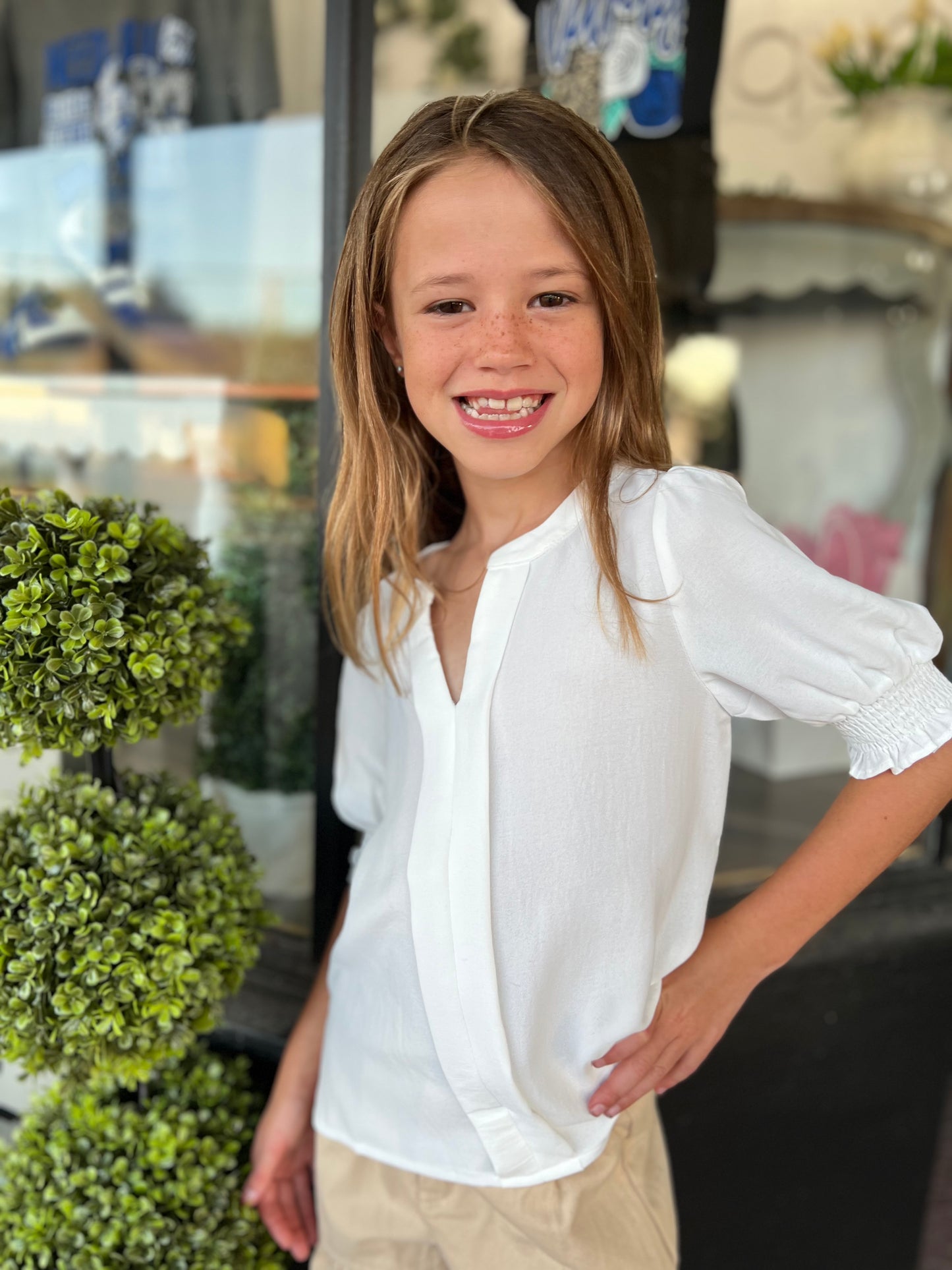 Puff Sleeve Top - White