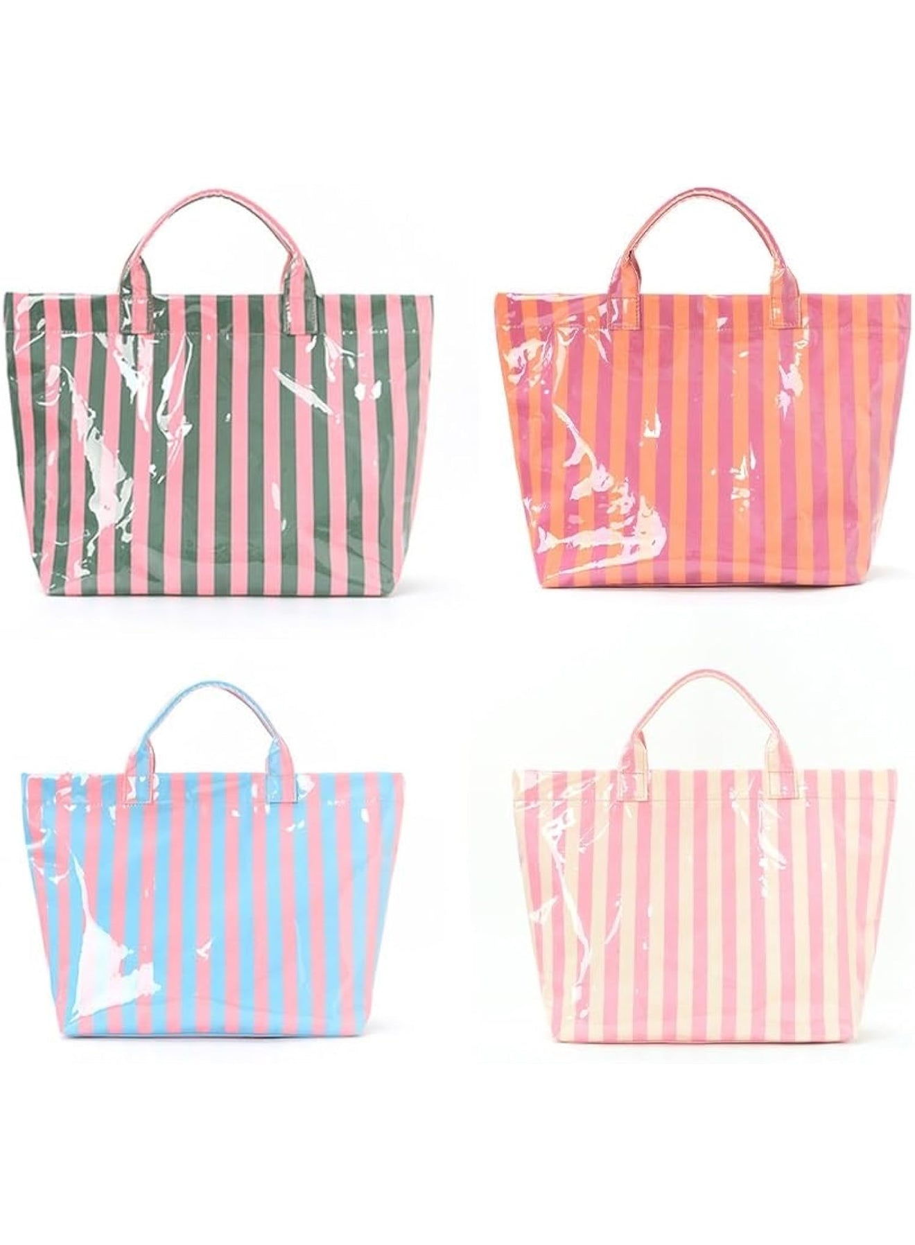 Striped Tote Bag - Pink & Blue