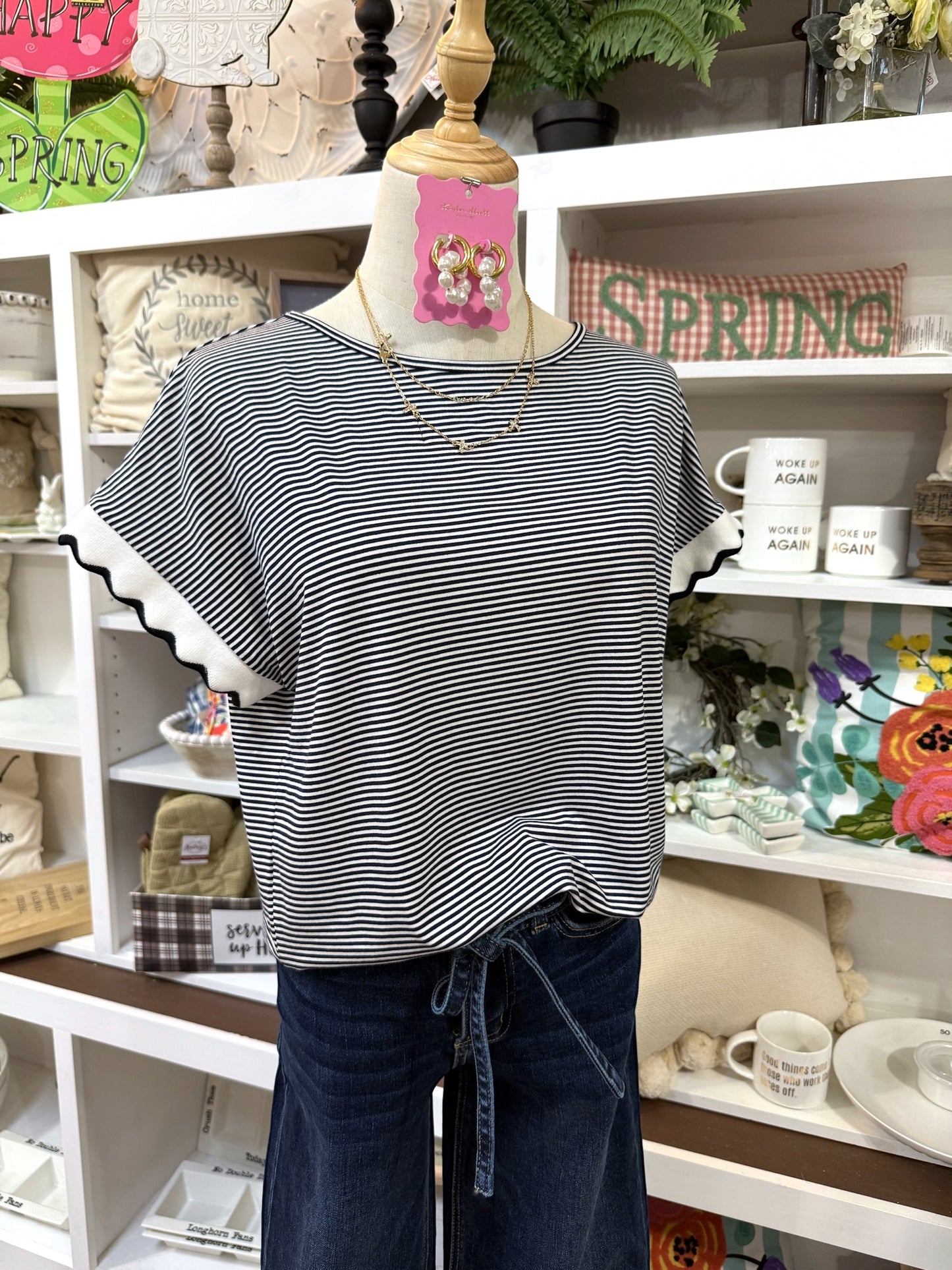 Cindy Top - Ivory/Navy