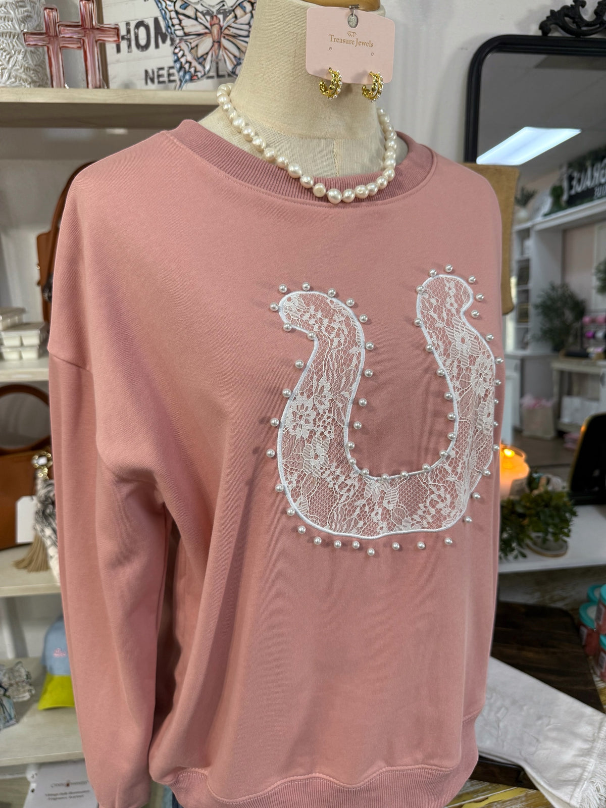 Lace Horseshoe Sweater