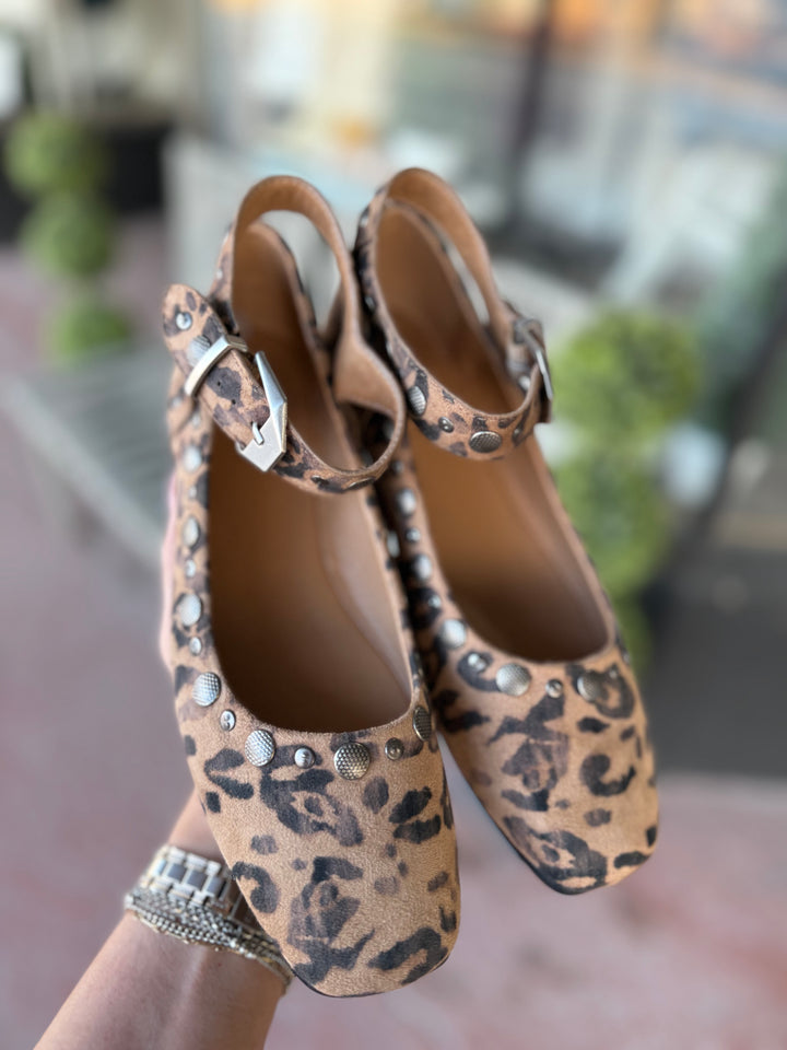 Mystic - Studded Ankle Strap Ballerina Flats