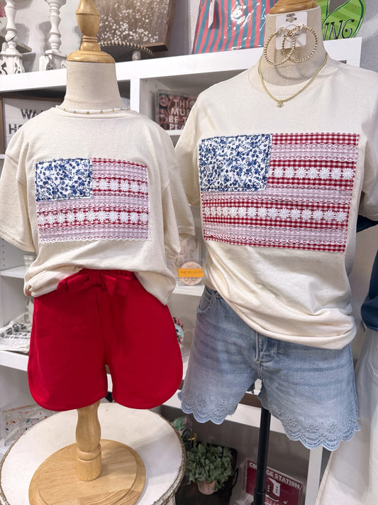 American Flag Daisy Tee - Youth