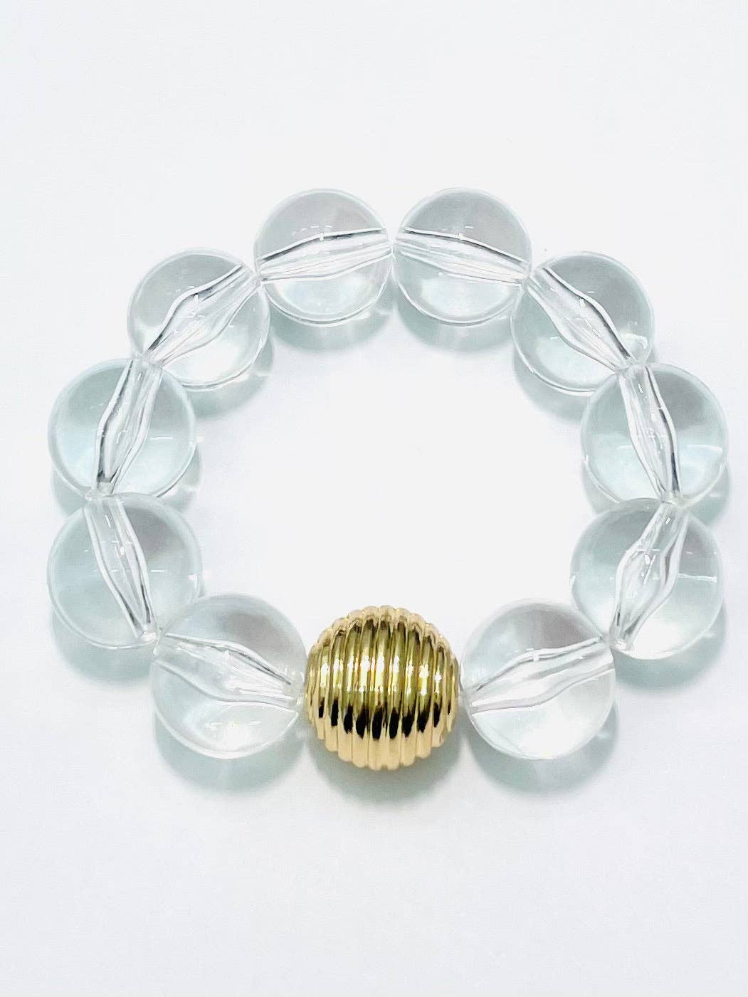 CHIC - Acrylic Big Ball Bracelet (clear/gold) BBR500