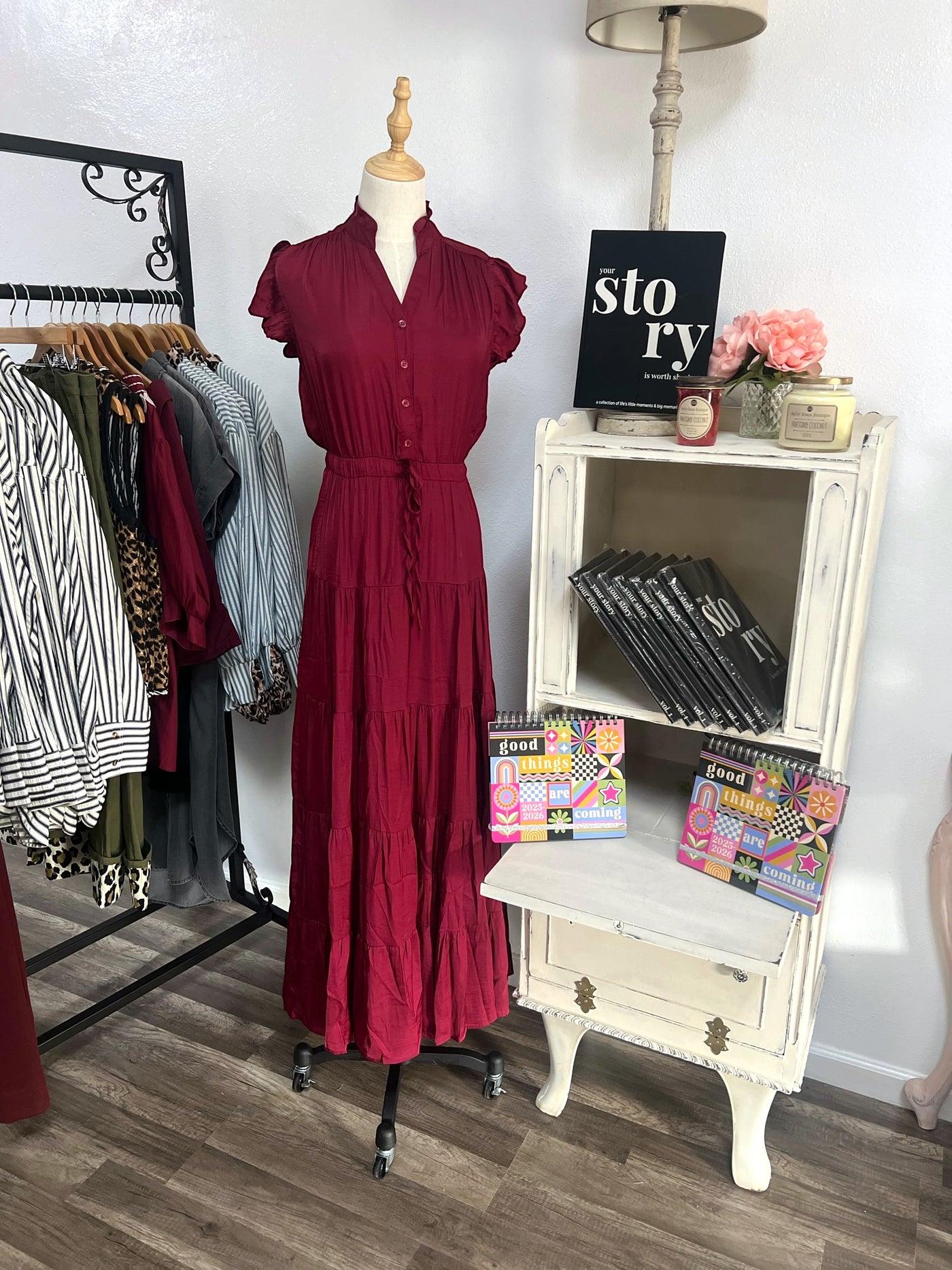 Audrey Dress - Fall Red
