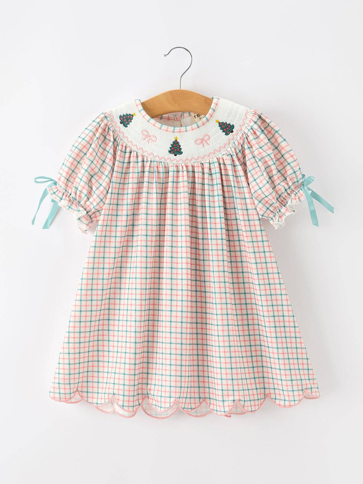 Girls Christmas Smocked  Dress