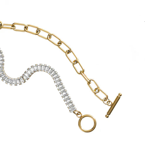 Tennis and Paperclip Bracelet