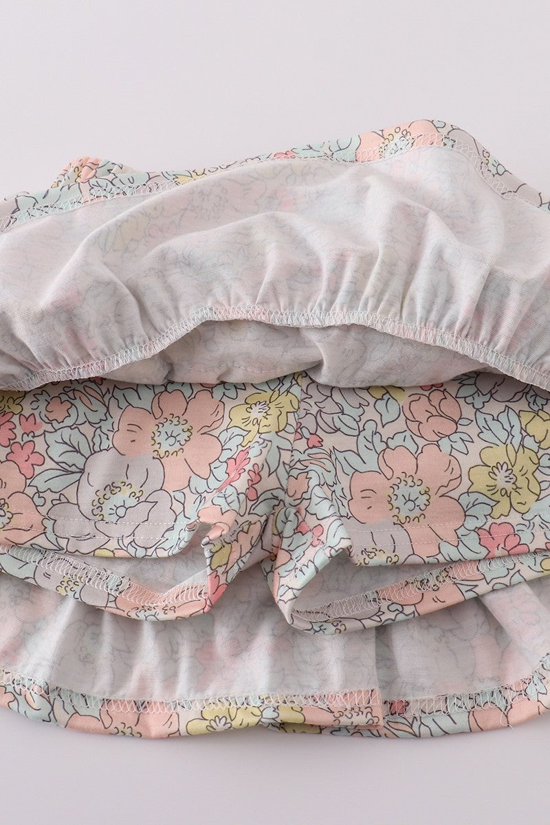 Pink Floral Skort Set