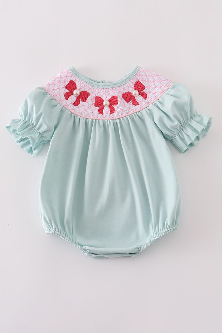 Bow Pearl Smocked Bubble