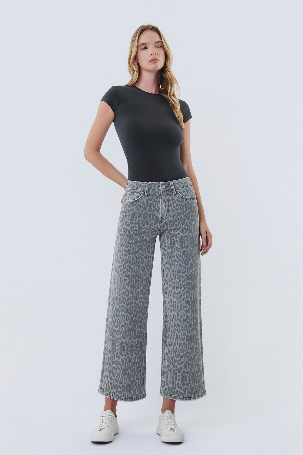 Leopard Jeans - Grey