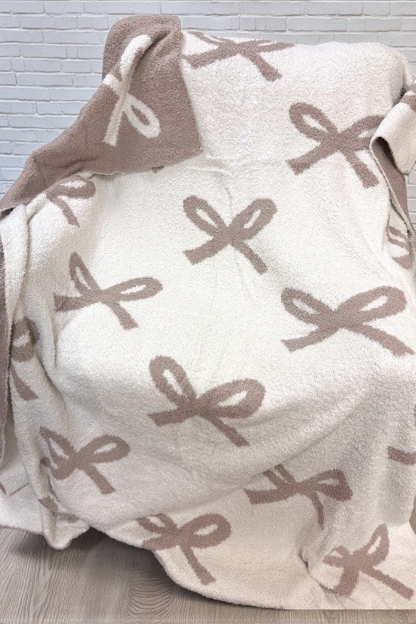 Bow Blanket - Taupe