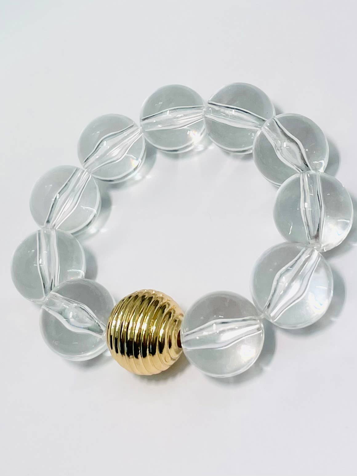 CHIC - Acrylic Big Ball Bracelet (clear/gold) BBR500