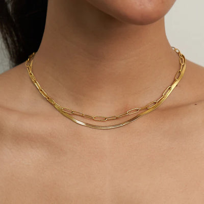 Herringbone Layered Necklacce