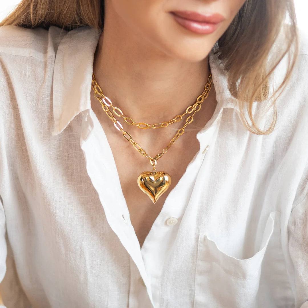Big Puffy Heart Necklace ~ Brenda Grands