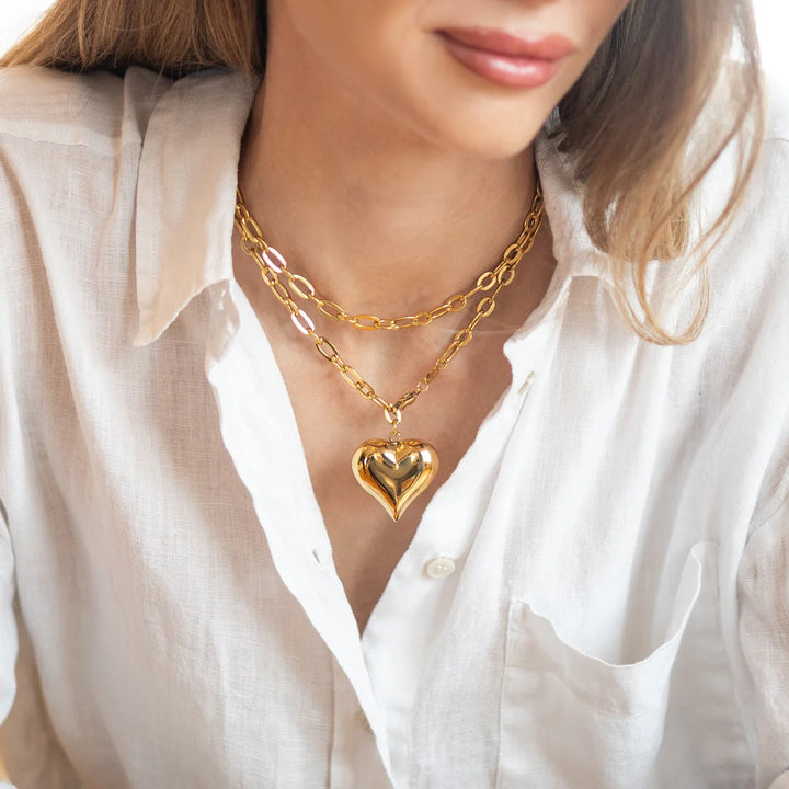 Big Puffy Heart Necklace ~ Brenda Grands