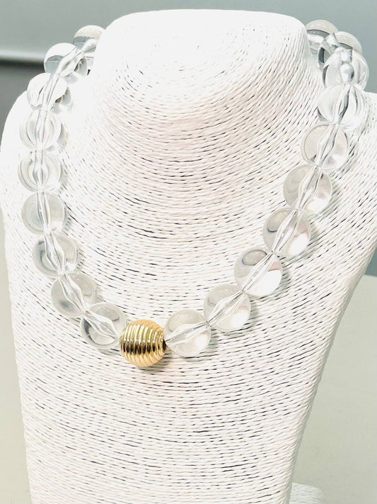 CHIC - Acrylic Big Ball Necklace (clear/gold)