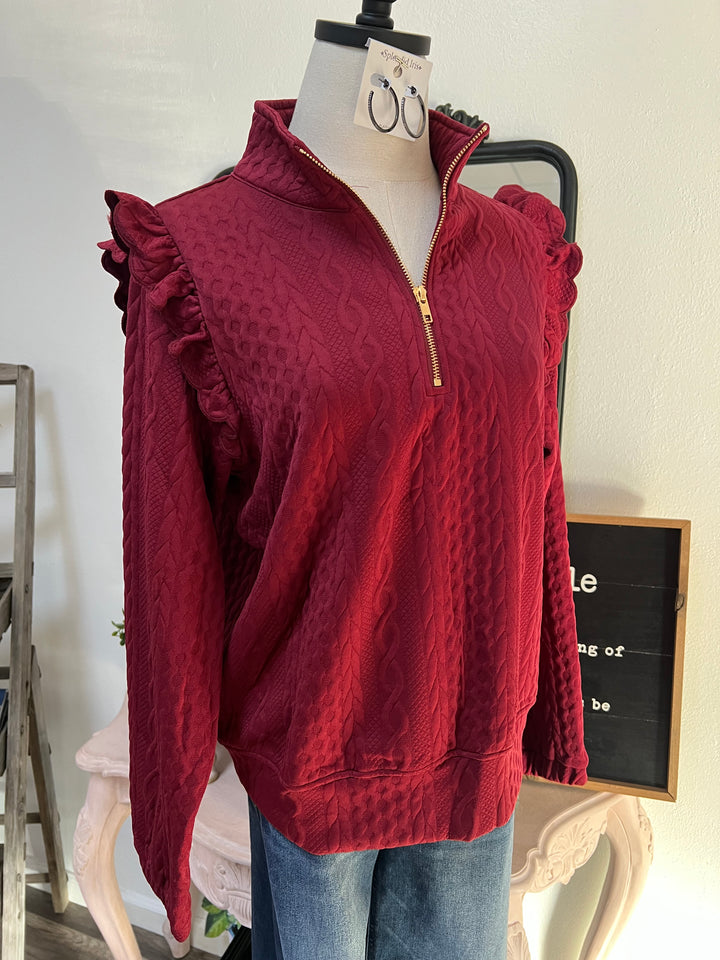 Kendra Pullover - Maroon