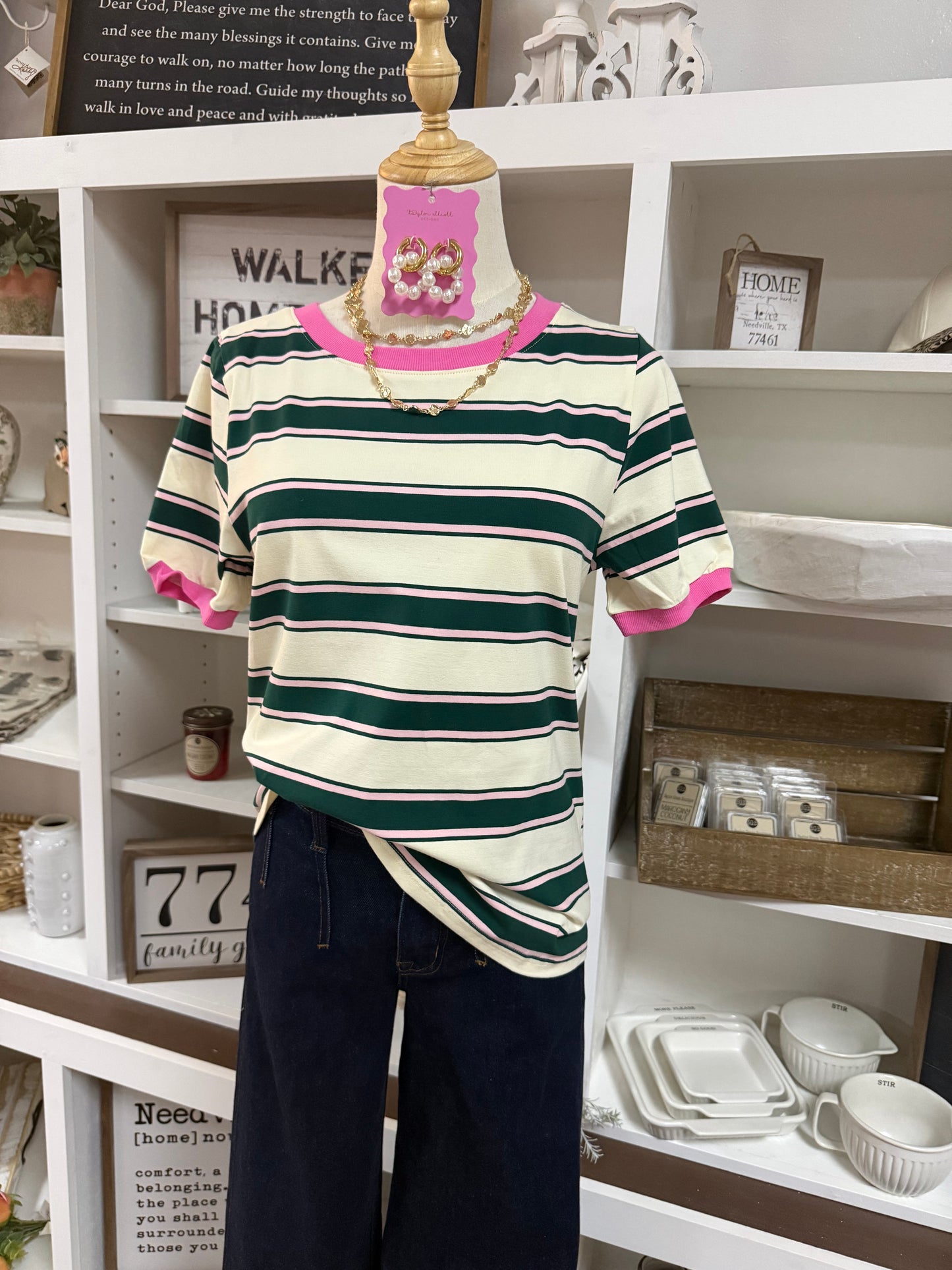 Diana Top - Green/Pink