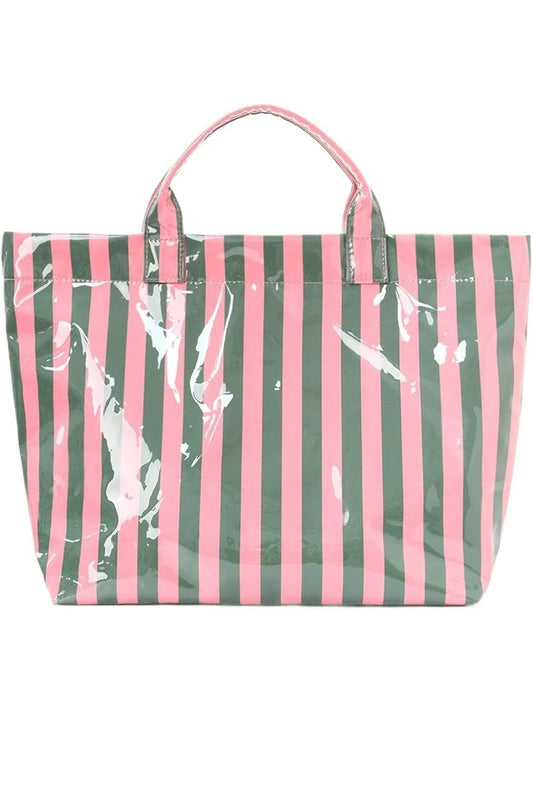Striped Tote Bag - Pink & Green