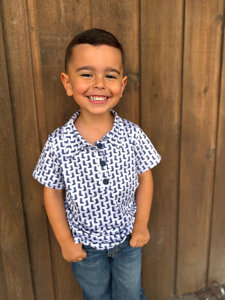 Boots Boy Collar Shirt