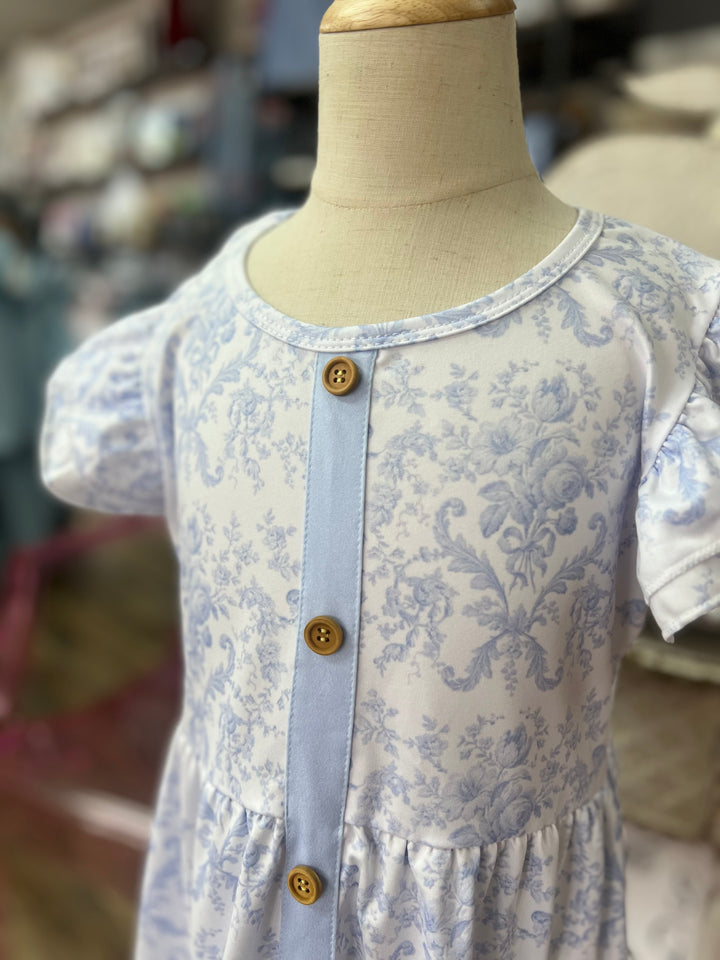 Wedgewood Damask Girls Dress