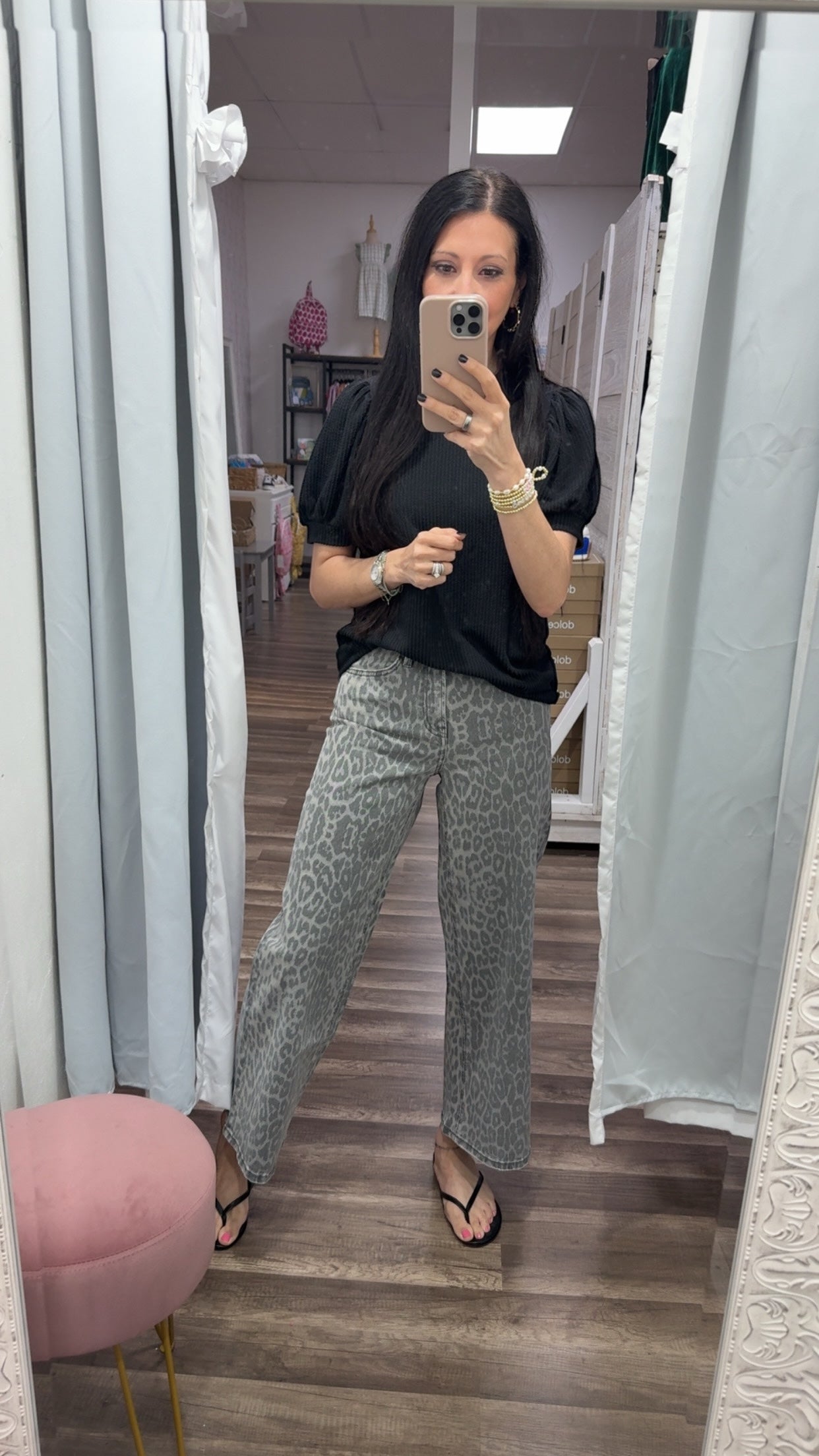 Leopard Jeans - Grey