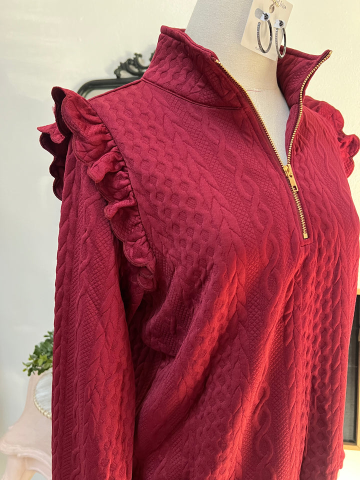 Kendra Pullover - Maroon