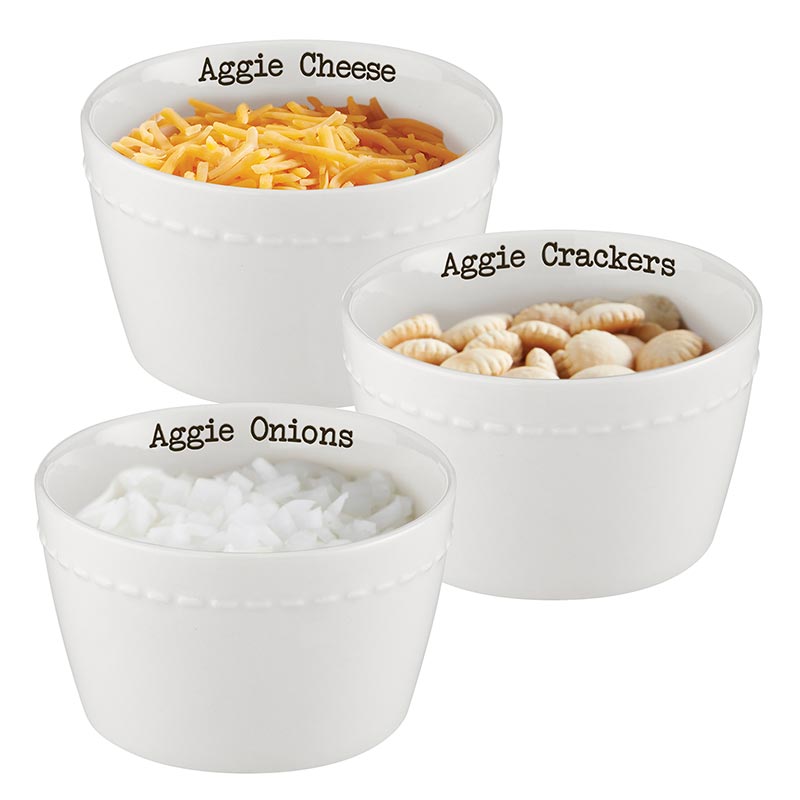 Aggies Chili Condiment Set/3
