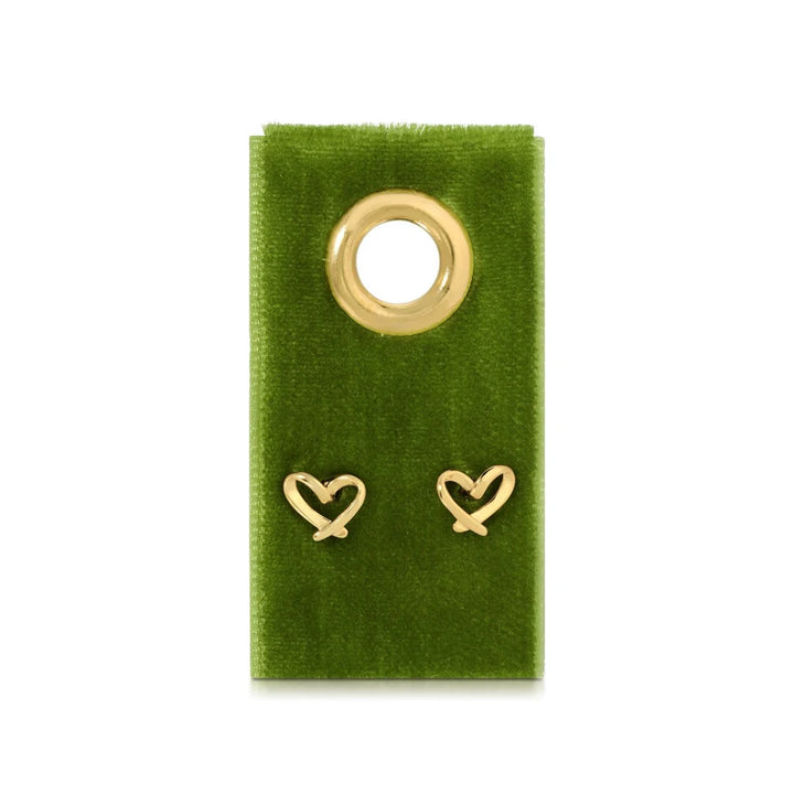 Free Form Heart Studs - Gold