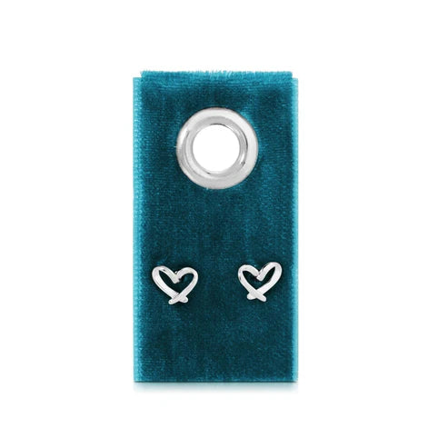 Free Form Heart Studs - Silver