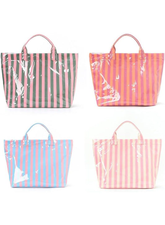 Striped Tote Bag - Pink & Blue