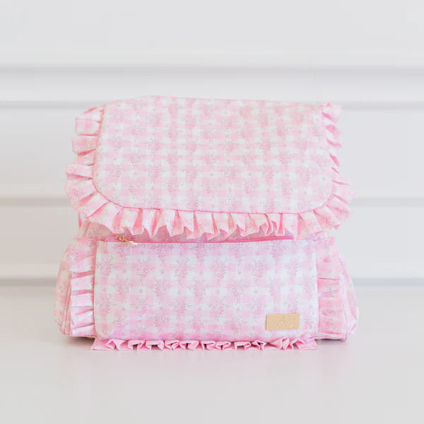 Ruffled Nylon Diaper Bag - Pink