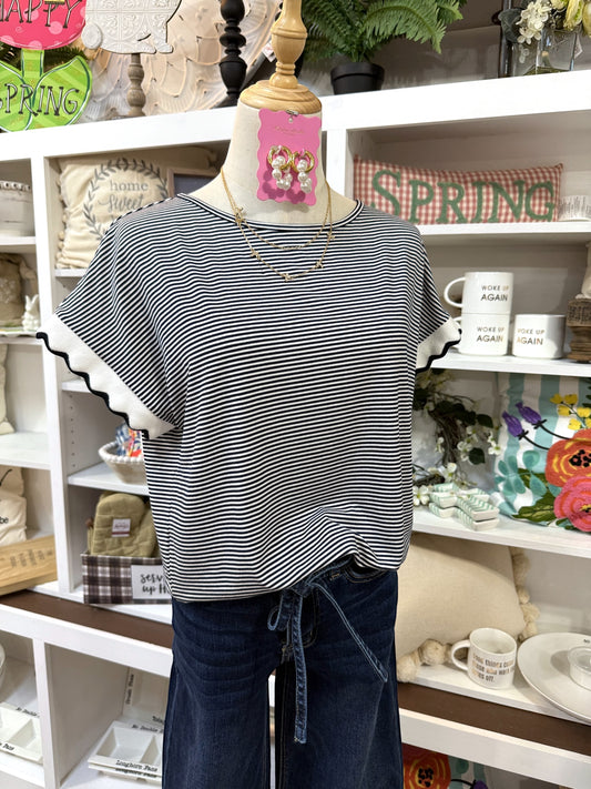 Cindy Top - Ivory/Navy