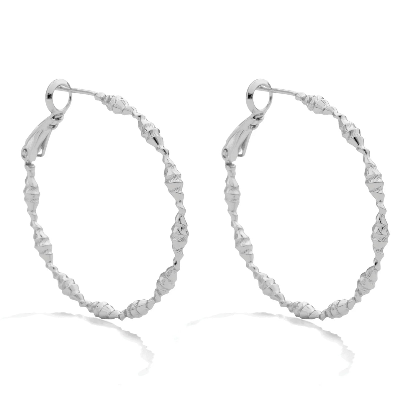 Textured Lever Back Hoops