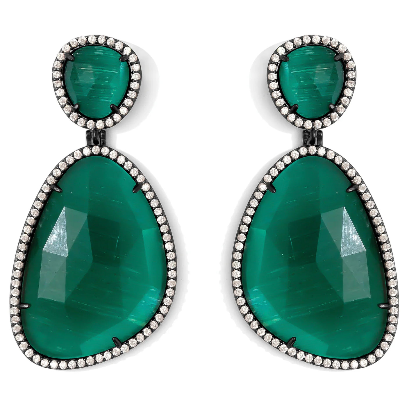 Cat's Eye Earrings - Green