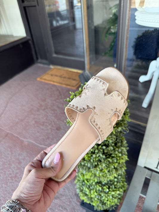 Mel Sandals - Beige Suede