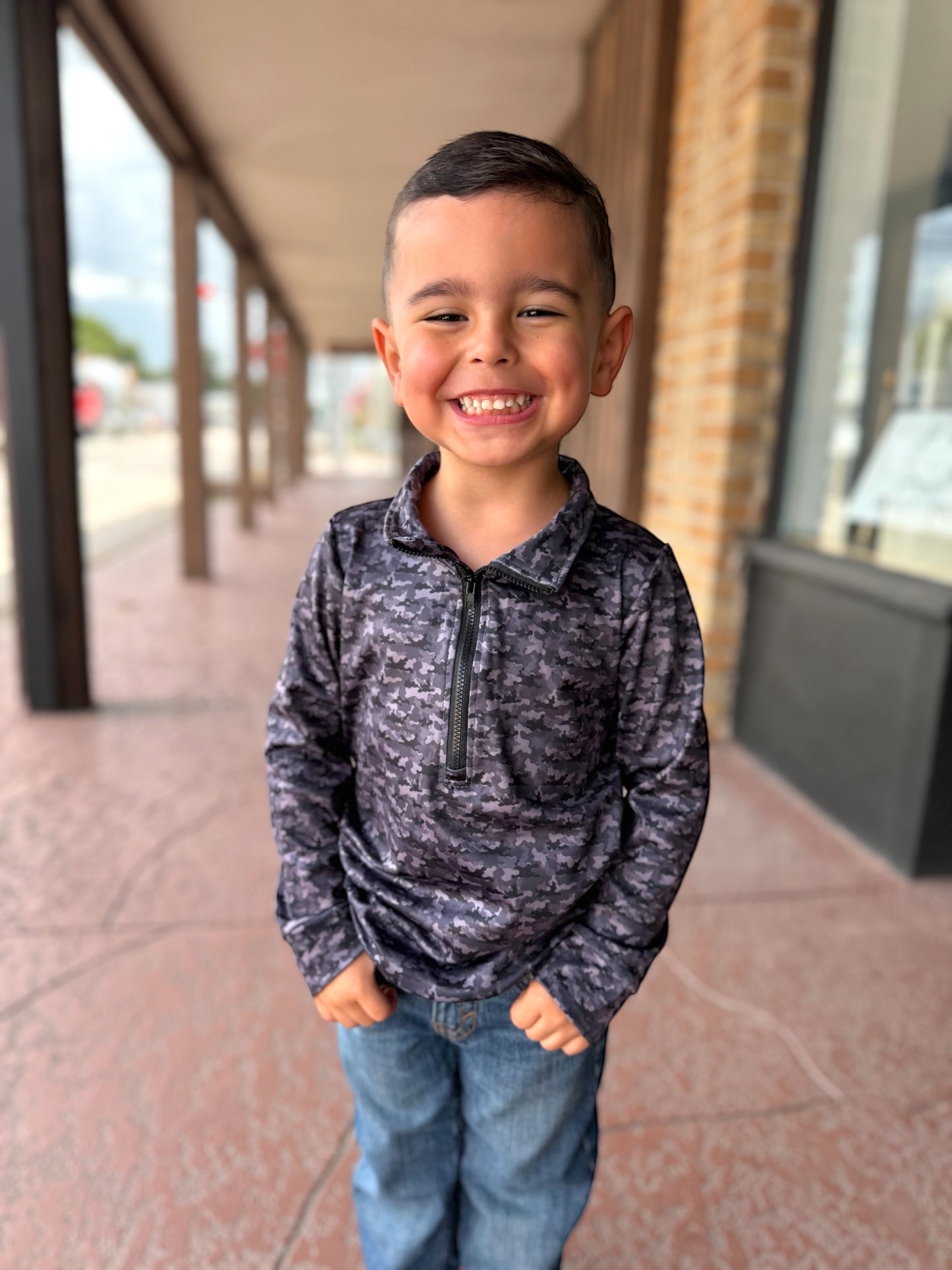 Midnight Camo Boy Quarter Zip