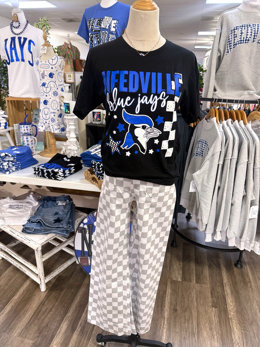 Needville Bluejays Checkered Tee