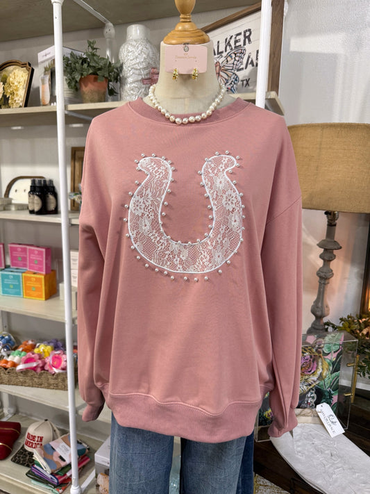 Lace Horseshoe Sweater
