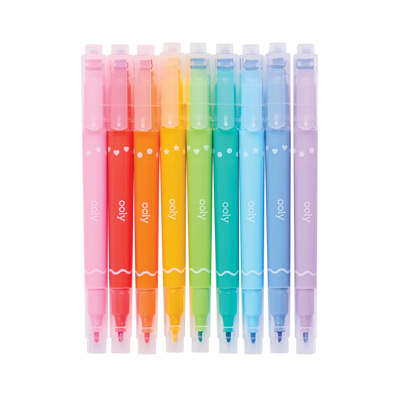 Confetti Stamp Double-Ended Markers - Set of 9