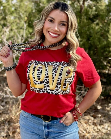 Leopard Love in Gold Puff Tee