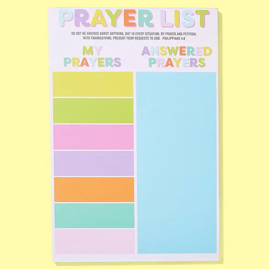 Prayer List Notepad - "My + Answered Prayers" - 50 Sheets
