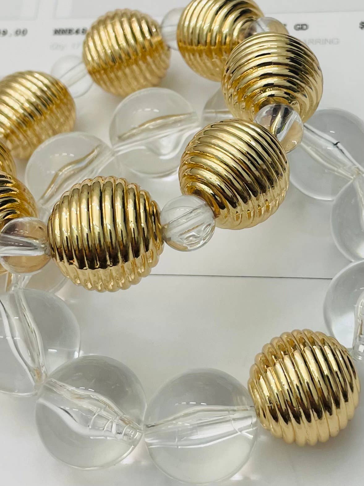 CHIC - Acrylic Big Ball Bracelet (clear/gold) BBR500