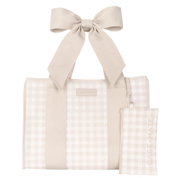 Jelly Tote Pink- Case Mate Latte Gingham