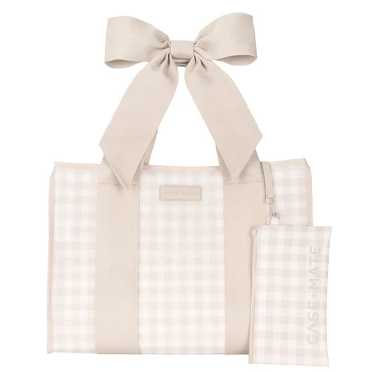 Jelly Tote Pink- Case Mate Latte Gingham