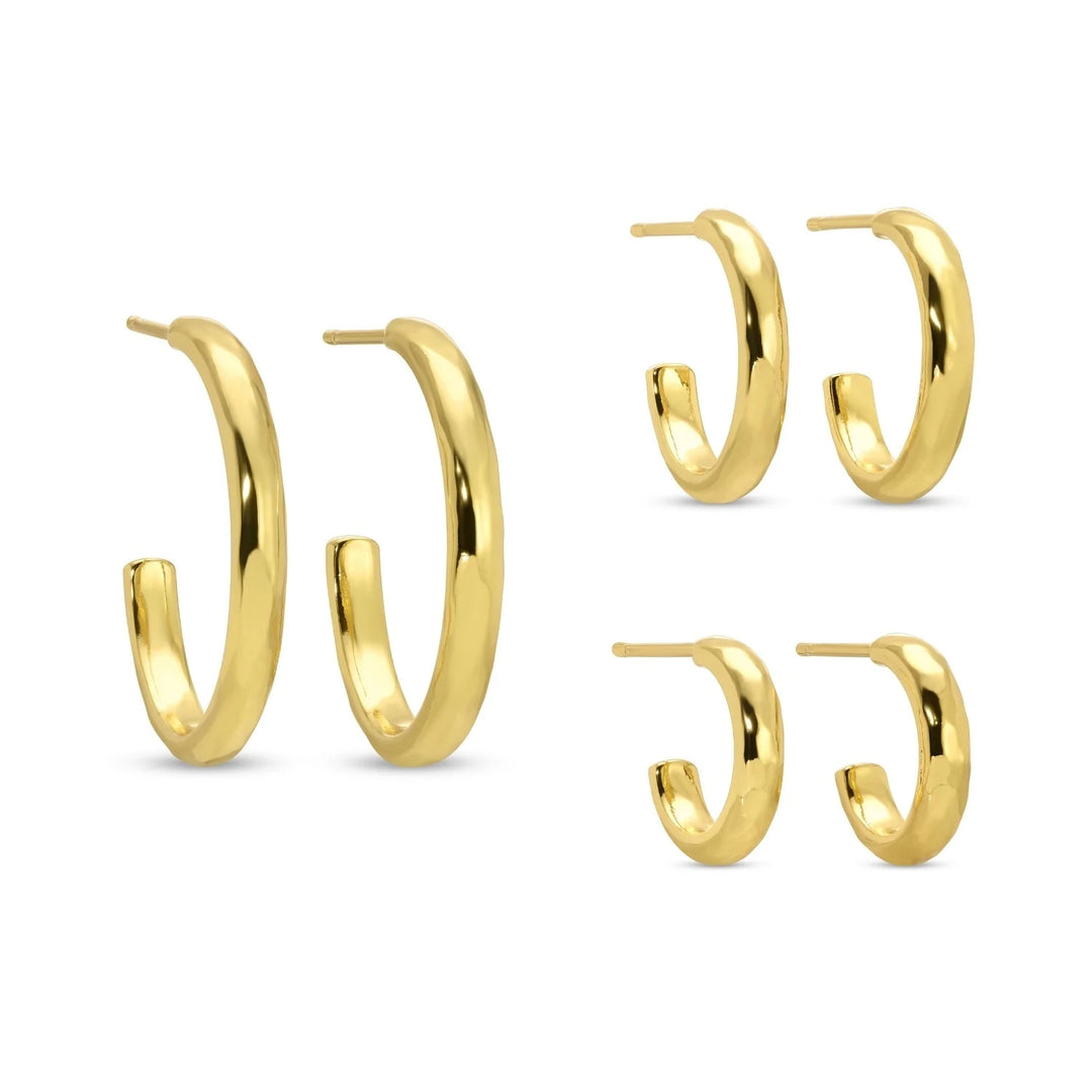 Graduating Textured Hoops