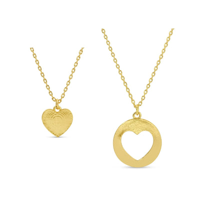 Be Connected - Inner & Outer Heart Friendship Necklaces - Gold
