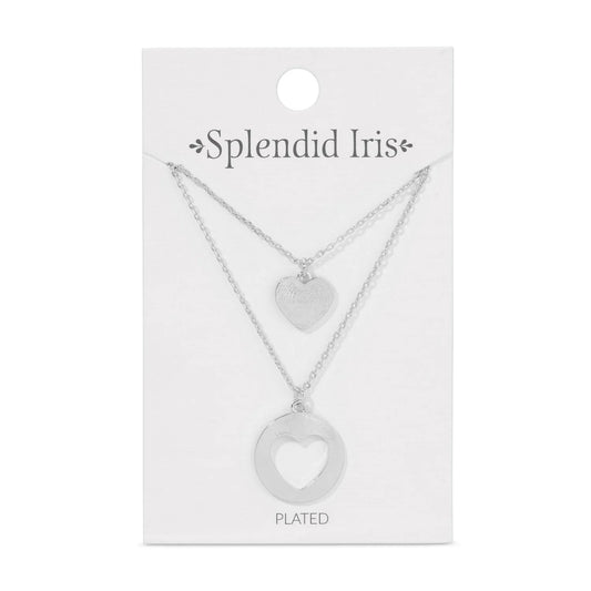 Be Connected - Inner & Outer Heart Friendship Necklaces - Silver